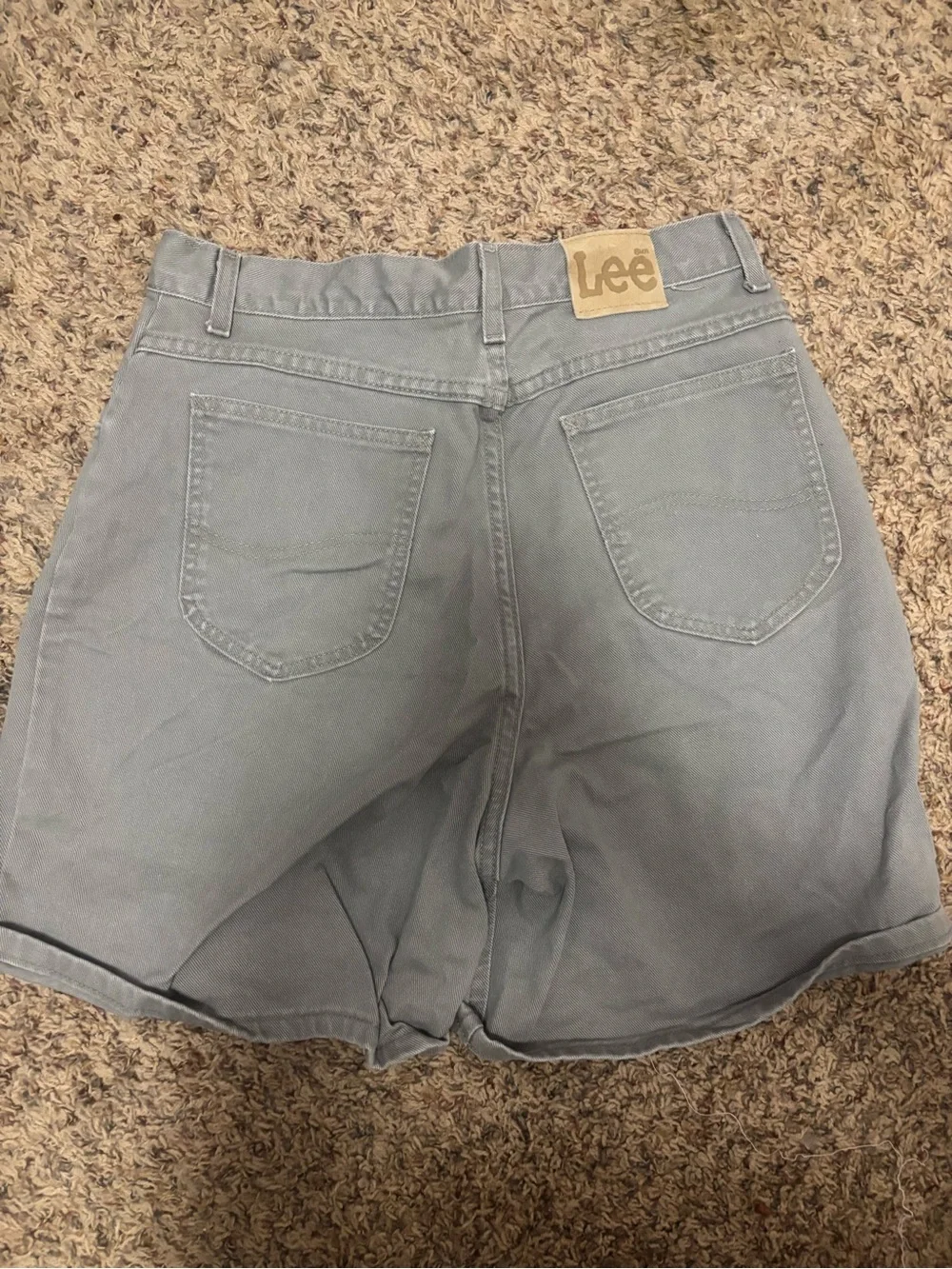 Vintage 90s Lee Gray High-Waisted Denim Shorts — USA Made (Women’s 16 Long)